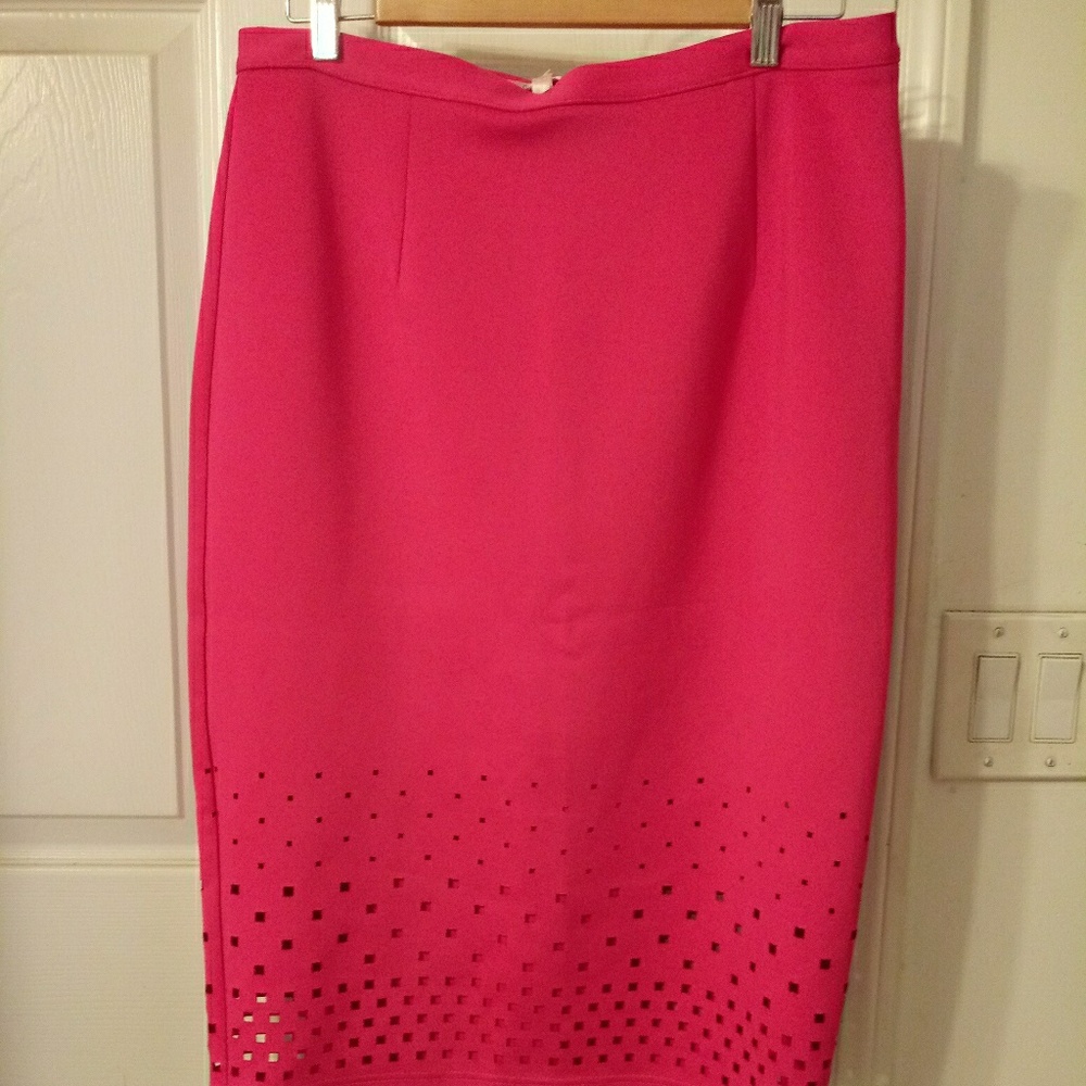 Womans Hot Pink Pencil Skirt